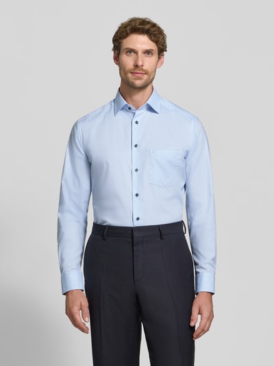 OLYMP modern fit zakelijk overhemd van pure katoen Bleu - 4