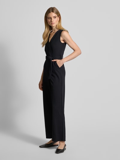 Tom Tailor Denim Relaxed Fit Jumpsuit mit durch Druckknopf verstellbarem Ausschnitt Black 1