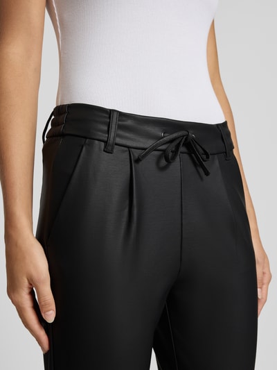 Only Straight Leg Kunstlederhose mit elastischem Bund Modell 'POPTRASH' Black 3