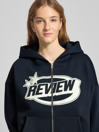 Review Sweatjack met logo en kangoeroezak Donkerblauw - 3