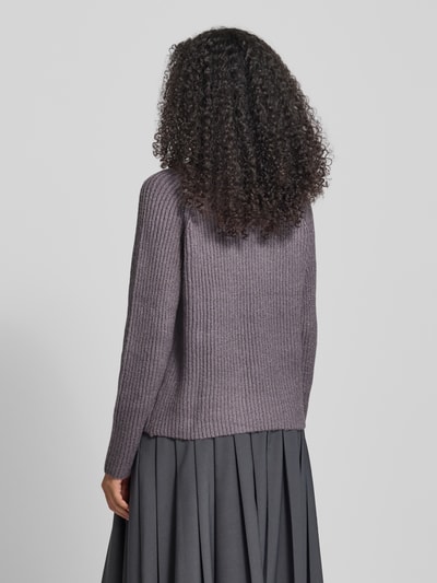 Jake*s Collection Gebreide pullover in riblook met opstaande kraag Lavendel - 5