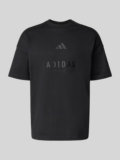 adidas Sportswear T-shirt met labelstitching en ronde hals Zwart - 2