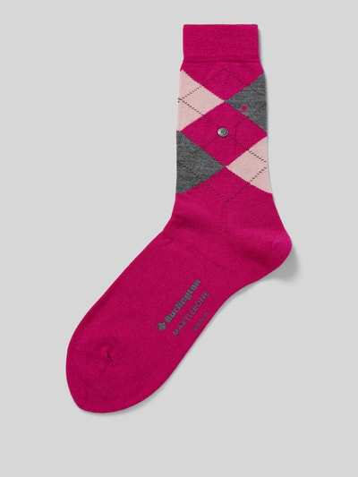 Burlington Socken mit Label-Detail Modell 'Marylebone' Pink 1