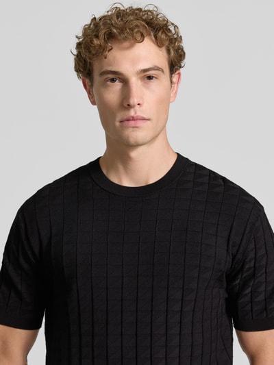 Armani Exchange Strickshirt aus Viskose-Mix mit Strukturmuster Black 3