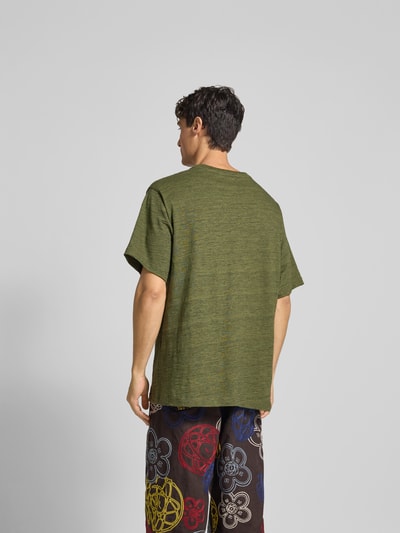 Kenzo Regular Fit T-Shirt mit Logo-Stitching Khaki 5