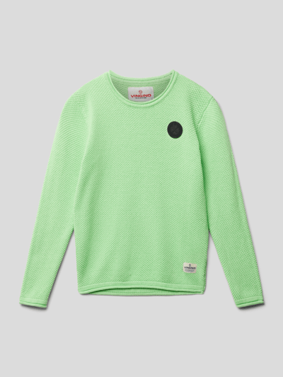 VINGINO Gebreide pullover met labeldetails, model 'MAROE' Neon groen - 1