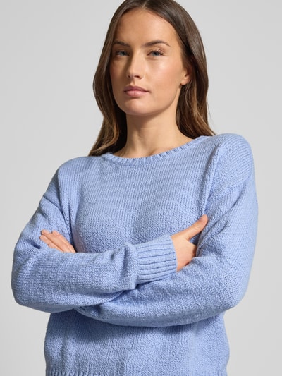 Brax Strickpullover mit gerippten Abschlüssen Modell 'LISA' Hellblau 3
