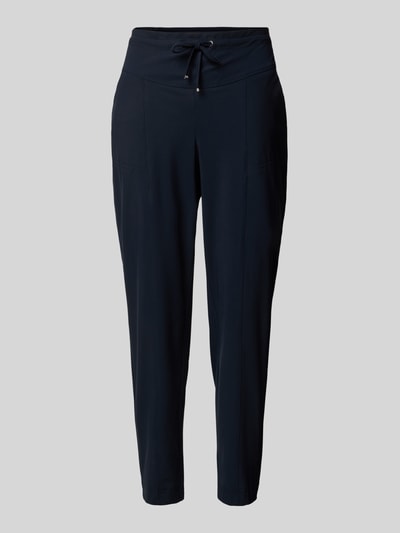 Raffaello Rossi Slim fit stoffen broek met tunnelkoord, model 'AZRA' Marineblauw - 2