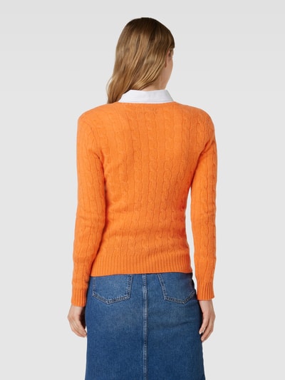 Polo Ralph Lauren Sweter z dzianiny z domieszką kaszmiru model ‘KIMBERLY’ Pomarańczowy 5