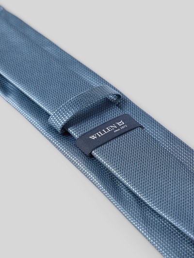 Produktfoto, Krawatte aus Seide mit Strukturmuster (6 cm) von Willen, niebieski odcień, fakturowany wzór, klasyczny krój, detal z logo, szerokość 8 cm