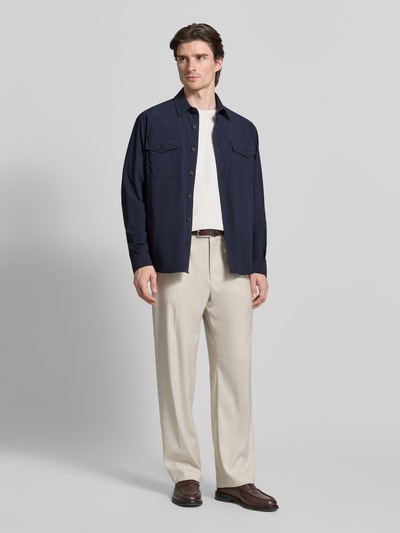 Cruna Hemdjacke mit Knopfleiste Dunkelblau 1