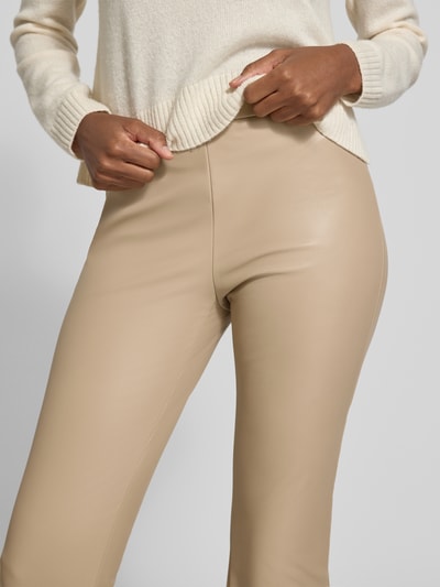 Raffaello Rossi Flared bootcut broek in leerlook, model 'MACY' Zand - 3