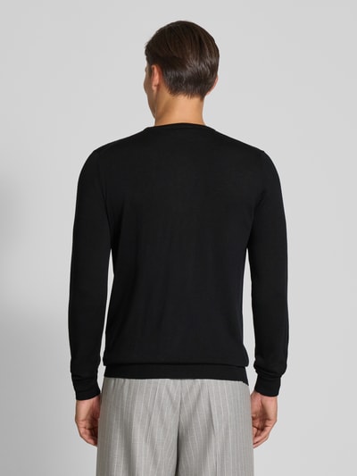 Profuomo Pullover van merinowol met ronde hals Zwart - 5