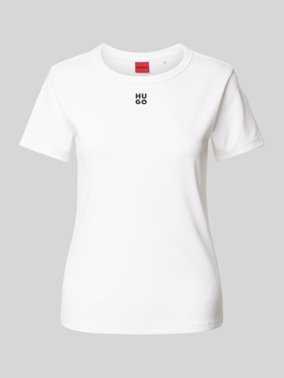 HUGO T-Shirt mit Label-Stitching Modell 'Deloris' Offwhite 2