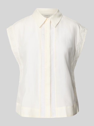 Copenhagen Muse Blouse met kapmouwen en blinde knoopsluiting, model 'MOLLY' Offwhite - 2