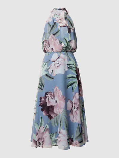 SWING Cocktailjurk met all-over motief Lichtblauw - 2