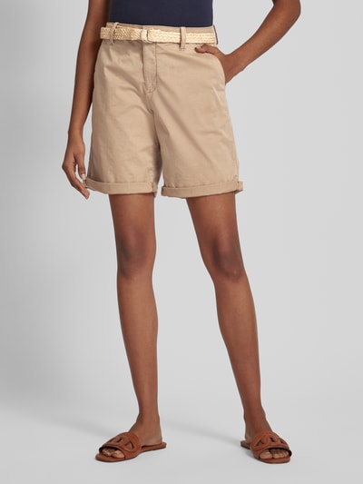 Esprit Regular Fit Shorts mit Gürtel in Flecht-Optik Taupe 4