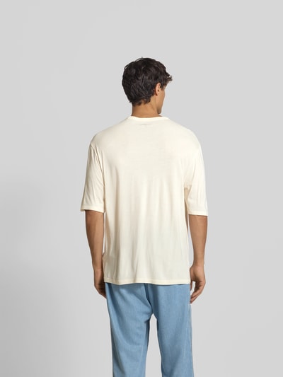 Officine Générale Regular Fit T-Shirt aus Lyocell-Mix Offwhite 5