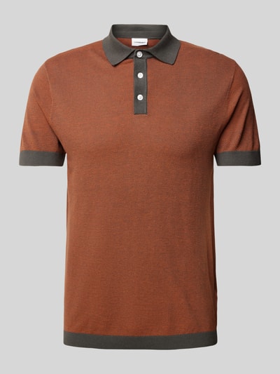 Lindbergh Slim Fit Poloshirt mit Knopfleiste Orange 2