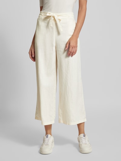 Christian Berg Woman Loose fit linnen culotte met tunnelkoord Offwhite - 4