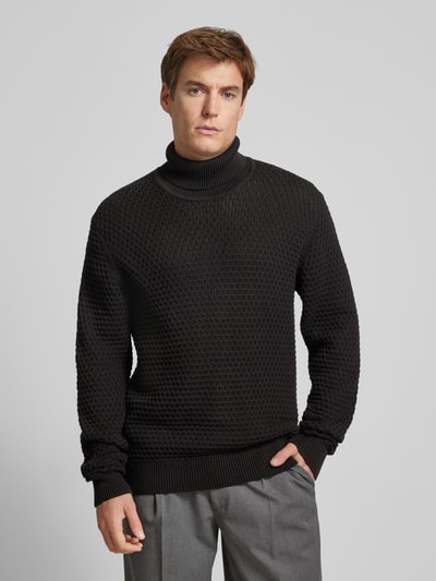 Casual Friday Rollkragenpullover mit Label-Detail Modell 'Karl' Black 4