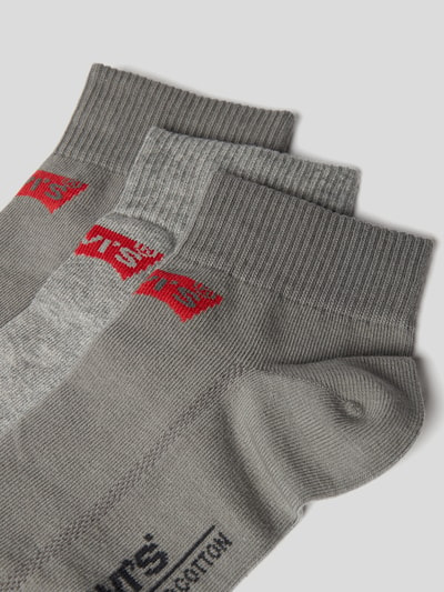 Levi's® Sneakersocken mit Label-Print im 3er-Pack Modell 'MID CUT' Mittelgrau Melange 2