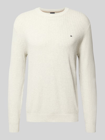 Christian Berg Men Strickpullover mit Label-Detail Offwhite 2