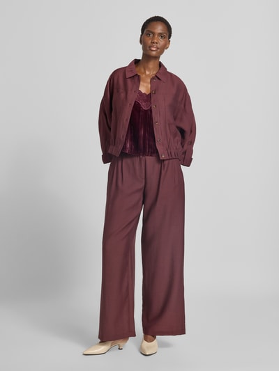 Jake*s Collection Regular fit blouson van materiaal mix met viscose, wol-aandeel model 'B076' Prune - 1