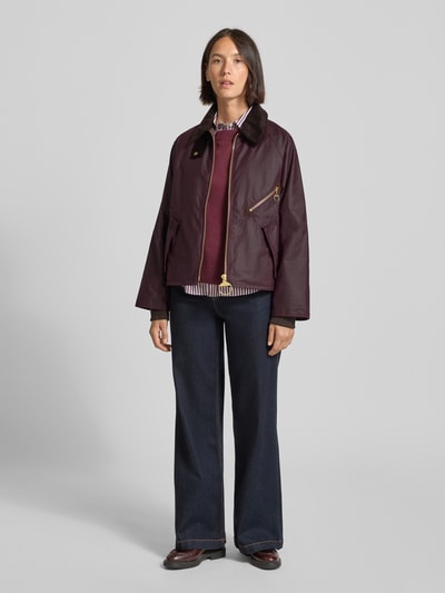Barbour Kurtka woskowana o kroju relaxed fit z czystej bawełny model ‘ARLENE’ Bordowy 1