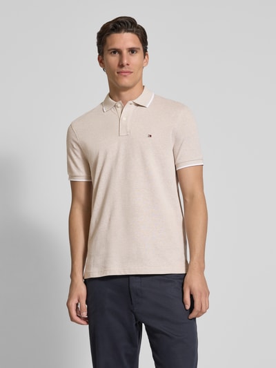 Tommy Hilfiger Regular fit poloshirt van een mix van katoen en linnen Beige - 4