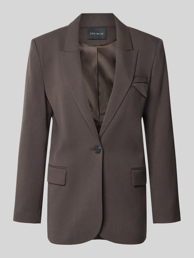 Produktfoto, Regular Fit Blazer mit Viskose-Anteil van Cph Muse in bruin, elastische materiaalmix met viscose, reverskraag, borstzak, klepzakken, ruglengte maat S 72 cm, borstwijdte maat S 34 cm, mouwlengte maat S 63 cm