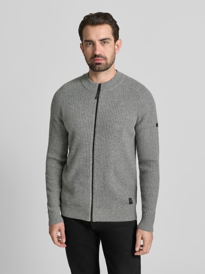 camel active Gebreid jack met ritssluiting Lichtgrijs - 4