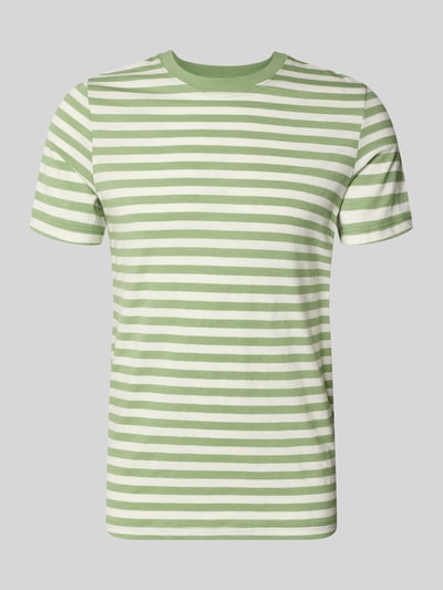 Produktfoto, Regular Fit T-Shirt aus reiner Baumwolle von s.Oliver RED LABEL, Optik:Allover-Muster, gestreift in Weiß und Grün