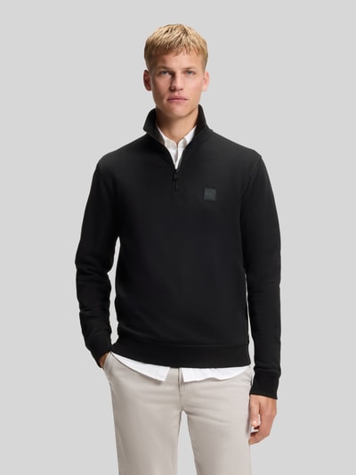 BOSS Orange Regular Fit Troyer aus reiner Baumwolle Modell 'Zetrust' Black 4