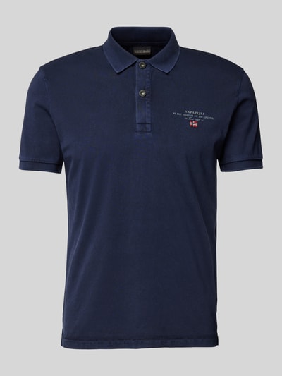 Napapijri Regular Fit Poloshirt mit Label-Print Modell 'elbas' Marine 2