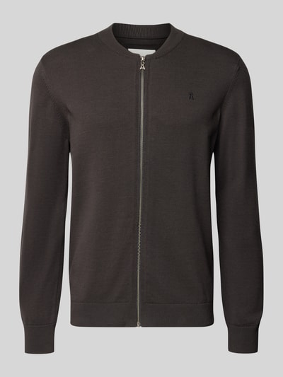 Armedangels Regular Fit Strickjacke aus reiner Bio-Baumwolle Modell 'AGAAMON' Anthrazit 2