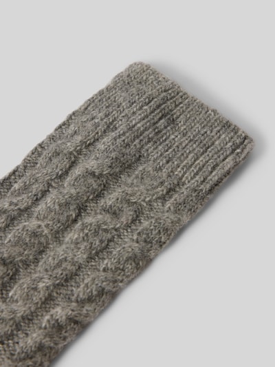 camano Socken mit Zopfmuster Modell 'Cosy' Hellgrau 2