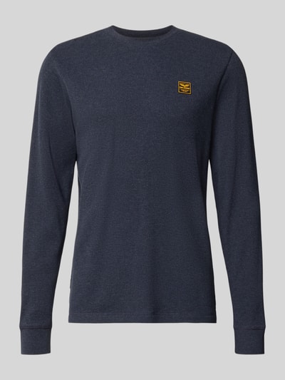 PME Legend Regular Fit Langarmshirt aus Baumwolle mit Waffelstruktur Marine 2