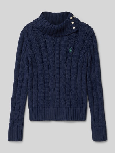 Polo Ralph Lauren Teens Sweter z dzianiny z prążkowanymi wykończeniami Granatowy 1