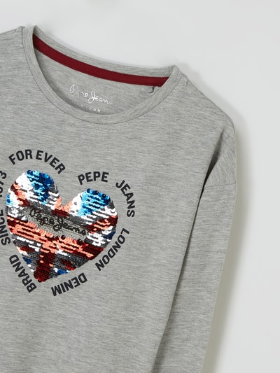 Pepe Jeans Shirt met lange mouwen van katoenmix, model 'Vera' Middengrijs - 2