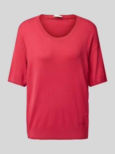 Liu Jo White Strickpullover mit Rundhalsausschnitt Pink 2