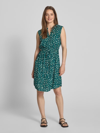 Apricot Knielanges Kleid aus Viskose mit Reißverschluss Dunkelgruen 1