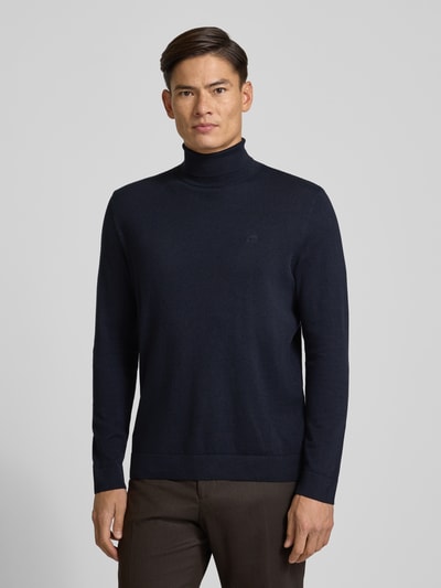 Tom Tailor Regular fit coltrui van puur katoen Marineblauw - 4