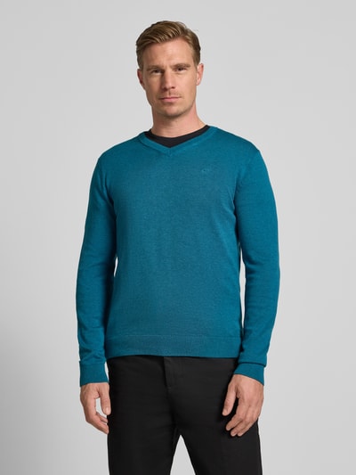 Tom Tailor Regular fit pullover van puur katoen  Petrol - 4