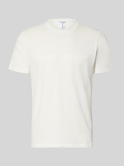 Productfoto, T-Shirt met Label-Print van Antony Morato in zuiver katoen, rechte fit, ronde hals, labelprint, crèmekleurige textuur