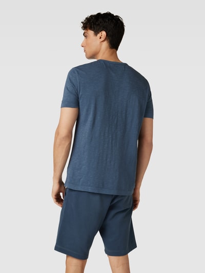 Marc O'Polo T-Shirt mit kurzer Knopfleiste Modell 'Henley' Blau 5