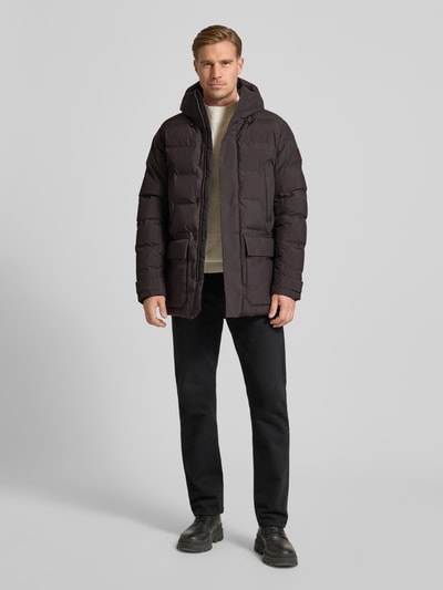 SAVE THE DUCK Kurtka pikowana z kapturem model ‘QUINLAN’ Ciemnobrązowy 1