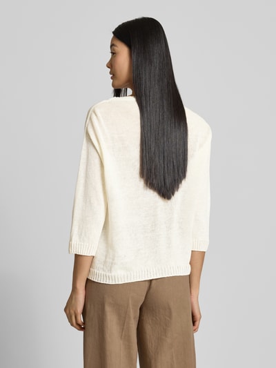 Weekend Max Mara Loose Fit Strickpullover aus reinem Leinen Modell 'SELZ' Weiss 5
