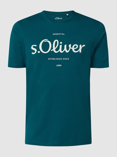 s.Oliver RED LABEL T-shirt met logoprint, regular fit  Petrol - 2