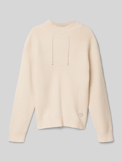 Guess Strickpullover mit Label-Applikation Sand 1